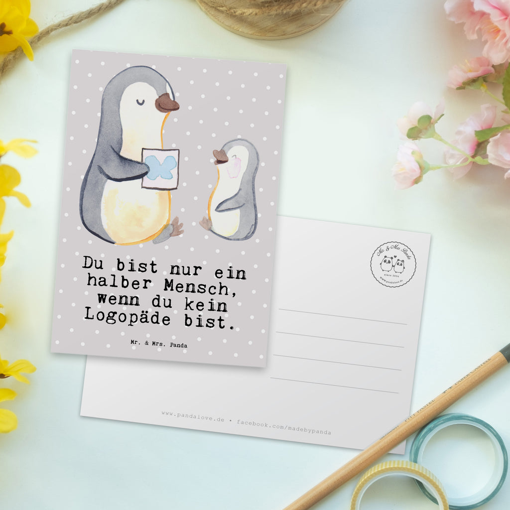 Postkarte Logopäde mit Herz Geschenkkarte, Grußkarte, Karte, Einladung, Ansichtskarte, Geburtstagskarte, Einladungskarte, Beruf, Ausbildung, Jubiläum, Abschied, Rente, Kollege, Kollegin, Geschenk, Schenken, Arbeitskollege, Mitarbeiter, Firma, Danke, Dankeschön, Logopäde, Logopädie, Studium