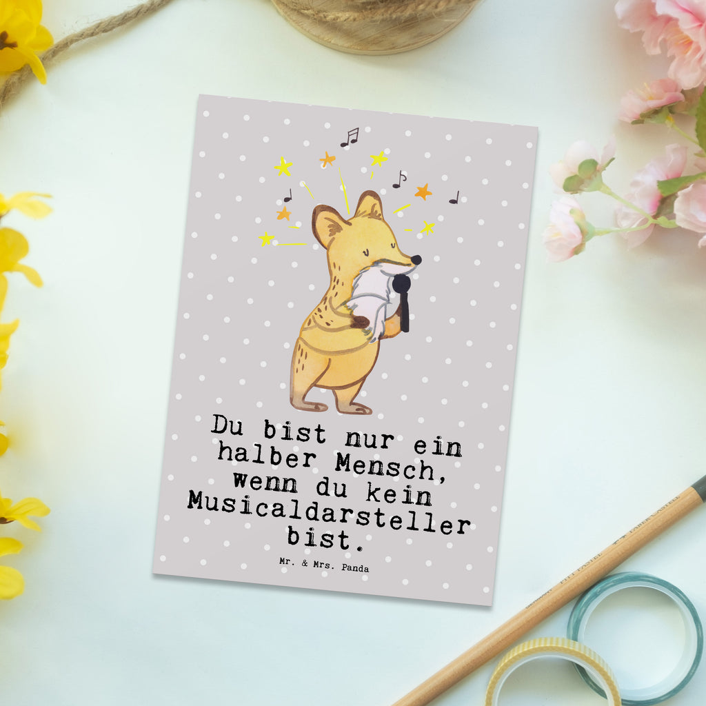 Postkarte Musicaldarsteller mit Herz Geschenkkarte, Grußkarte, Karte, Einladung, Ansichtskarte, Geburtstagskarte, Einladungskarte, Beruf, Ausbildung, Jubiläum, Abschied, Rente, Kollege, Kollegin, Geschenk, Schenken, Arbeitskollege, Mitarbeiter, Firma, Danke, Dankeschön