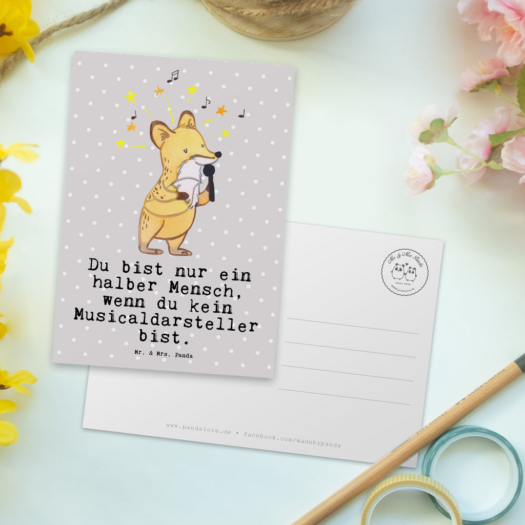 Postkarte Musicaldarsteller mit Herz Geschenkkarte, Grußkarte, Karte, Einladung, Ansichtskarte, Geburtstagskarte, Einladungskarte, Beruf, Ausbildung, Jubiläum, Abschied, Rente, Kollege, Kollegin, Geschenk, Schenken, Arbeitskollege, Mitarbeiter, Firma, Danke, Dankeschön
