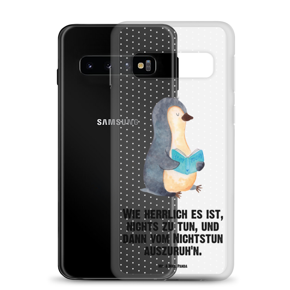 Handyhülle Pinguin Buch Handyhülle, Handycover, Transparente Handyhülle, Flexible Handyhülle, Handyschutz, Transparent, Durchsichtig, Schutzhülle für Handy, Stilvolle Handyhülle, Robuste Handyhülle, Schutz vor Kratzern, Schützende Handyhülle, Pinguin, Pinguine, Buch, Lesen, Bücherwurm, Nichtstun, Faulenzen, Ferien, Urlaub, Freizeit