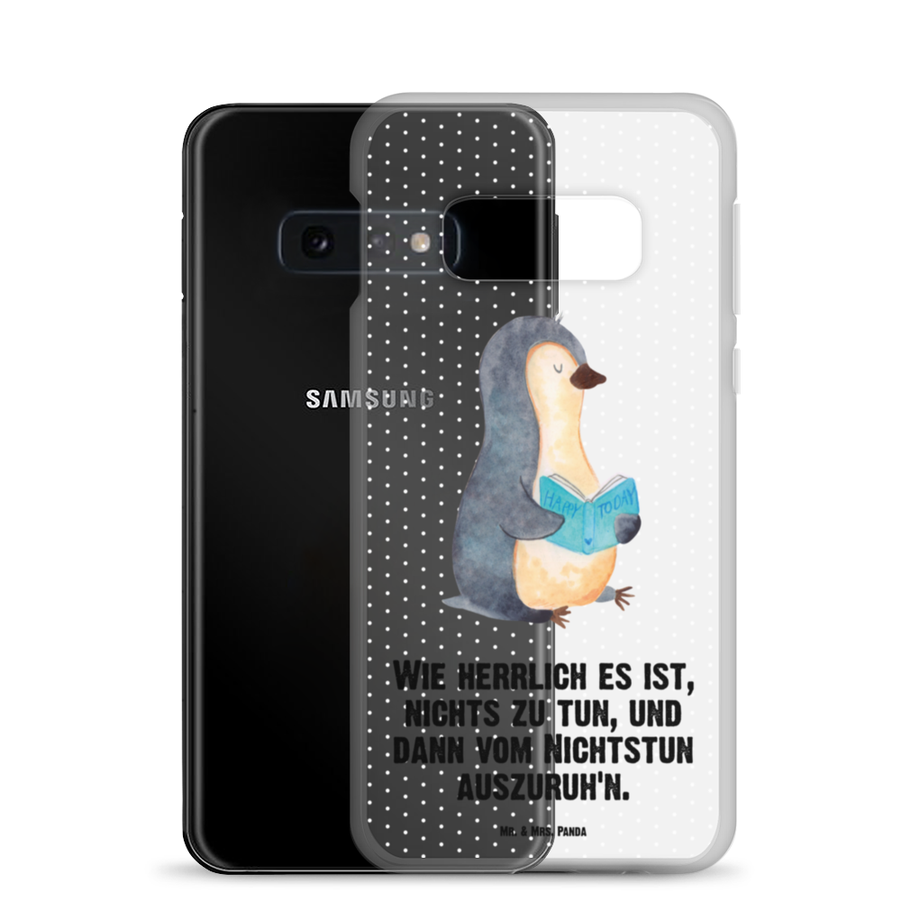 Handyhülle Pinguin Buch Handyhülle, Handycover, Transparente Handyhülle, Flexible Handyhülle, Handyschutz, Transparent, Durchsichtig, Schutzhülle für Handy, Stilvolle Handyhülle, Robuste Handyhülle, Schutz vor Kratzern, Schützende Handyhülle, Pinguin, Pinguine, Buch, Lesen, Bücherwurm, Nichtstun, Faulenzen, Ferien, Urlaub, Freizeit
