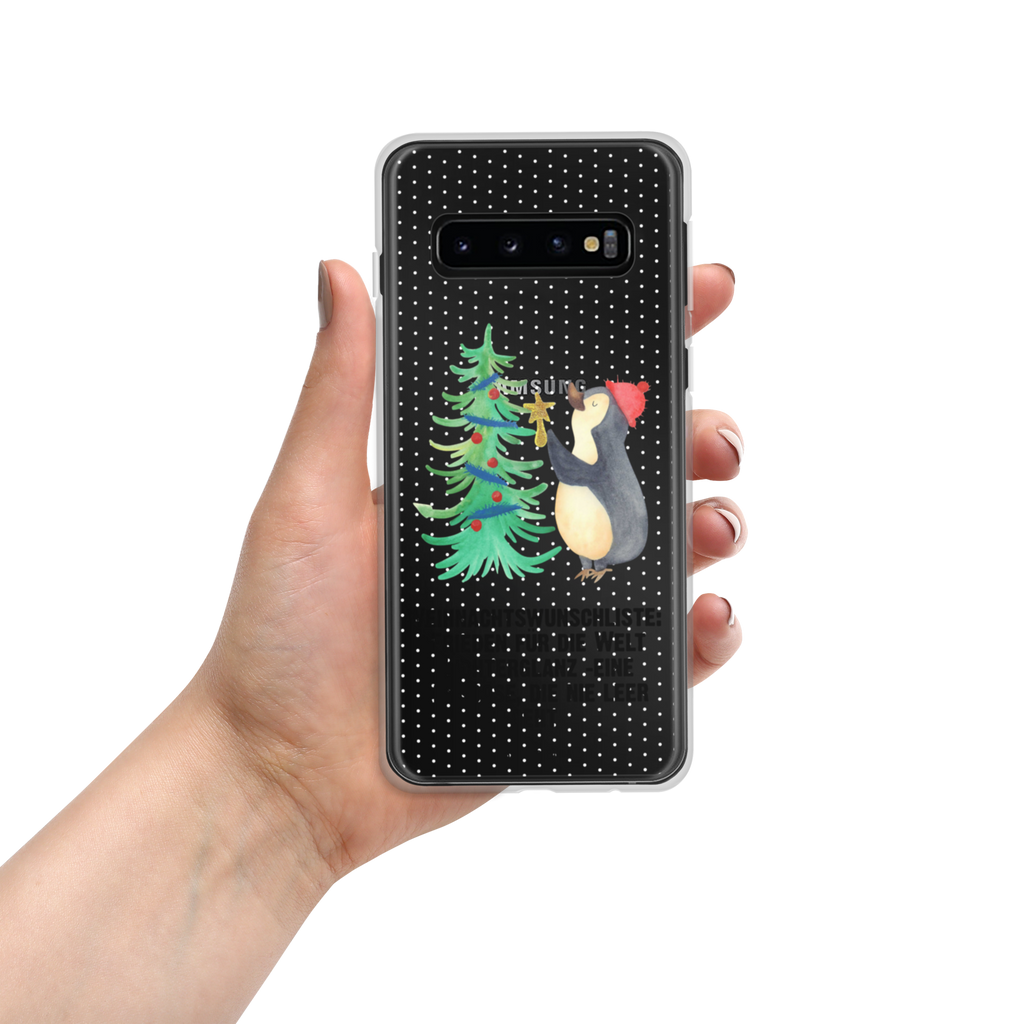 Handyhülle Pinguin Weihnachtsbaum Handyhülle, Handycover, Transparente Handyhülle, Flexible Handyhülle, Handyschutz, Transparent, Durchsichtig, Schutzhülle für Handy, Stilvolle Handyhülle, Robuste Handyhülle, Schutz vor Kratzern, Schützende Handyhülle, Winter, Weihnachten, Weihnachtsdeko, Nikolaus, Advent, Heiligabend, Wintermotiv, Pinguin