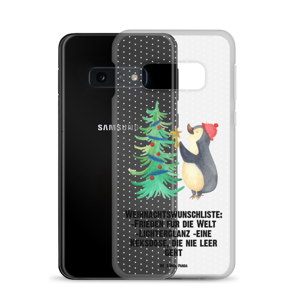 Handyhülle Pinguin Weihnachtsbaum Handyhülle, Handycover, Transparente Handyhülle, Flexible Handyhülle, Handyschutz, Transparent, Durchsichtig, Schutzhülle für Handy, Stilvolle Handyhülle, Robuste Handyhülle, Schutz vor Kratzern, Schützende Handyhülle, Winter, Weihnachten, Weihnachtsdeko, Nikolaus, Advent, Heiligabend, Wintermotiv, Pinguin