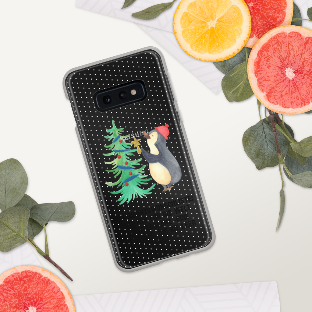 Handyhülle Pinguin Weihnachtsbaum Handyhülle, Handycover, Transparente Handyhülle, Flexible Handyhülle, Handyschutz, Transparent, Durchsichtig, Schutzhülle für Handy, Stilvolle Handyhülle, Robuste Handyhülle, Schutz vor Kratzern, Schützende Handyhülle, Winter, Weihnachten, Weihnachtsdeko, Nikolaus, Advent, Heiligabend, Wintermotiv, Pinguin