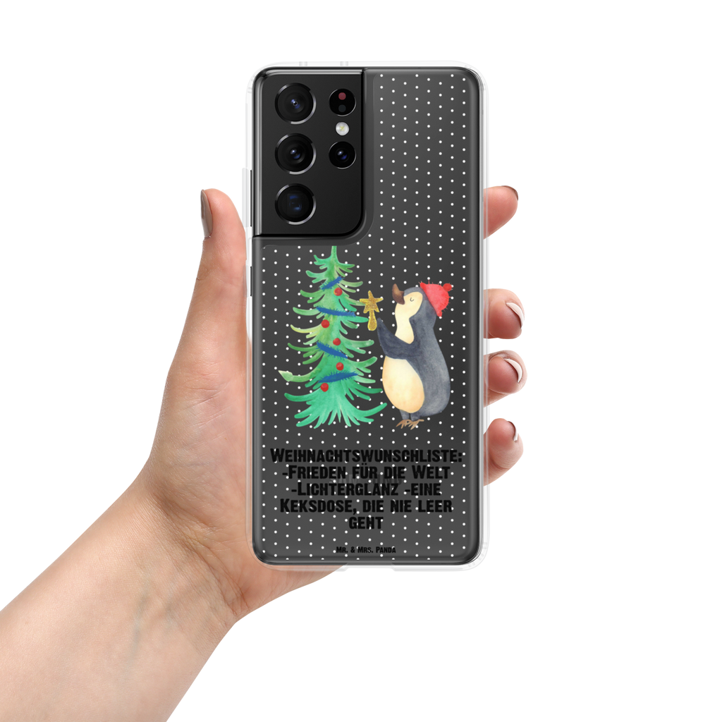 Handyhülle Pinguin Weihnachtsbaum Handyhülle, Handycover, Transparente Handyhülle, Flexible Handyhülle, Handyschutz, Transparent, Durchsichtig, Schutzhülle für Handy, Stilvolle Handyhülle, Robuste Handyhülle, Schutz vor Kratzern, Schützende Handyhülle, Winter, Weihnachten, Weihnachtsdeko, Nikolaus, Advent, Heiligabend, Wintermotiv, Pinguin