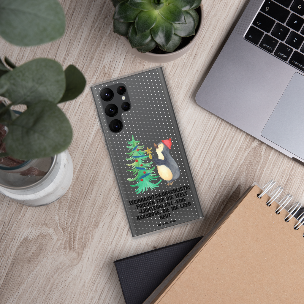 Handyhülle Pinguin Weihnachtsbaum Handyhülle, Handycover, Transparente Handyhülle, Flexible Handyhülle, Handyschutz, Transparent, Durchsichtig, Schutzhülle für Handy, Stilvolle Handyhülle, Robuste Handyhülle, Schutz vor Kratzern, Schützende Handyhülle, Winter, Weihnachten, Weihnachtsdeko, Nikolaus, Advent, Heiligabend, Wintermotiv, Pinguin