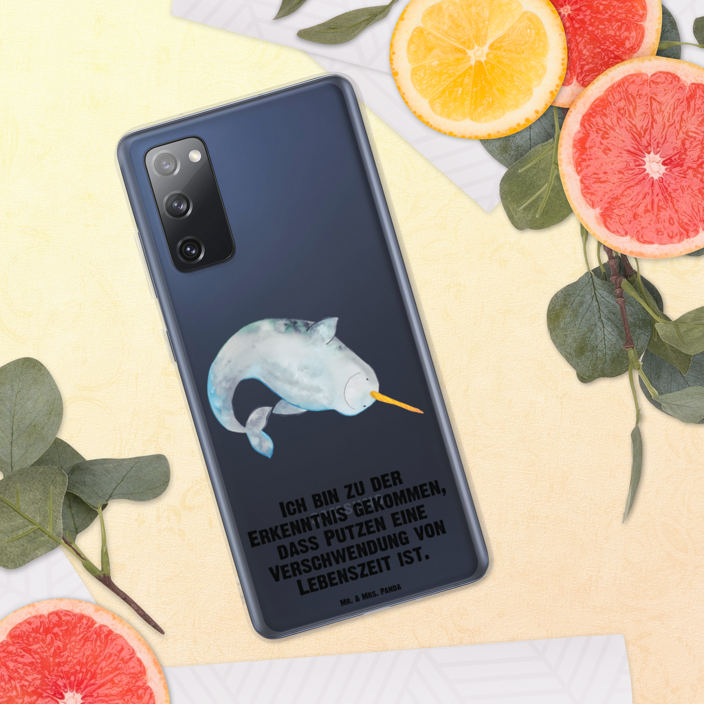 Handyhülle Narwal Handyhülle, Handycover, Transparente Handyhülle, Flexible Handyhülle, Handyschutz, Transparent, Durchsichtig, Schutzhülle für Handy, Stilvolle Handyhülle, Robuste Handyhülle, Schutz vor Kratzern, Schützende Handyhülle, Meerestiere, Meer, Urlaub, Narwal, Wal, Putzen, Hausfrau, Junggesellin, aufräumen, Kinderzimmer