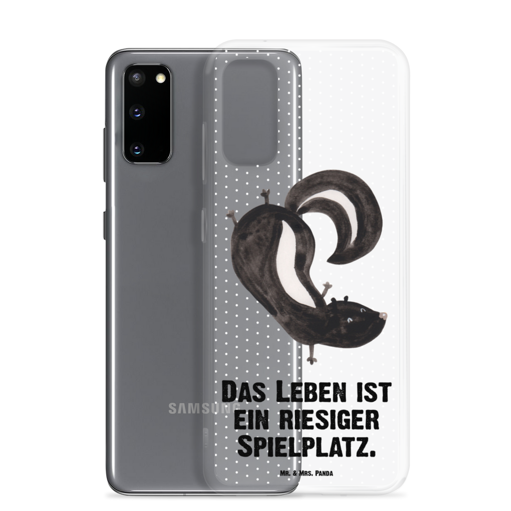 Handyhülle Stinktier Handstand Handyhülle, Handycover, Transparente Handyhülle, Flexible Handyhülle, Handyschutz, Transparent, Durchsichtig, Schutzhülle für Handy, Stilvolle Handyhülle, Robuste Handyhülle, Schutz vor Kratzern, Schützende Handyhülle, Stinktier, Skunk, Wildtier, Raubtier, Stinker, Stinki, Spielplatz, verpielt, Kind