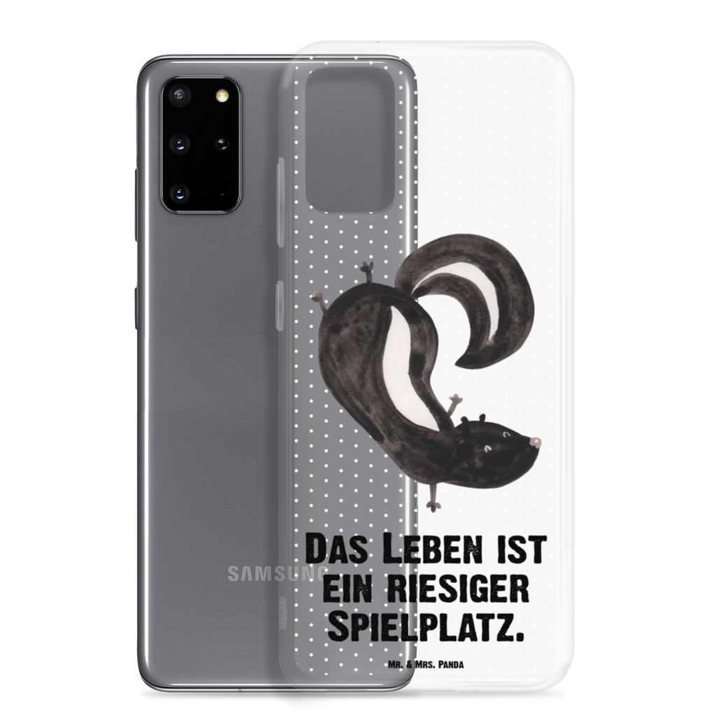 Handyhülle Stinktier Handstand Handyhülle, Handycover, Transparente Handyhülle, Flexible Handyhülle, Handyschutz, Transparent, Durchsichtig, Schutzhülle für Handy, Stilvolle Handyhülle, Robuste Handyhülle, Schutz vor Kratzern, Schützende Handyhülle, Stinktier, Skunk, Wildtier, Raubtier, Stinker, Stinki, Spielplatz, verpielt, Kind