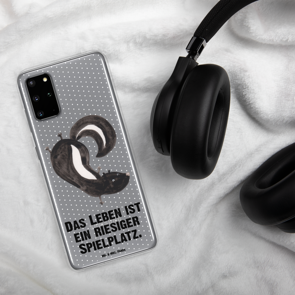 Handyhülle Stinktier Handstand Handyhülle, Handycover, Transparente Handyhülle, Flexible Handyhülle, Handyschutz, Transparent, Durchsichtig, Schutzhülle für Handy, Stilvolle Handyhülle, Robuste Handyhülle, Schutz vor Kratzern, Schützende Handyhülle, Stinktier, Skunk, Wildtier, Raubtier, Stinker, Stinki, Spielplatz, verpielt, Kind