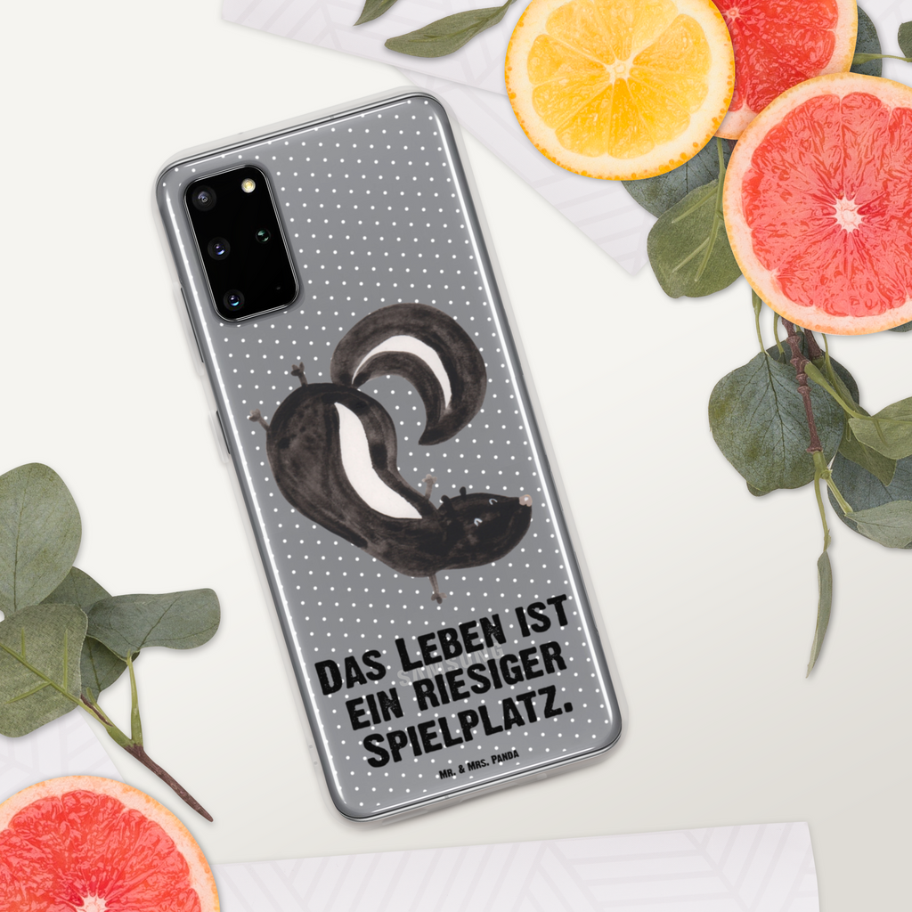 Handyhülle Stinktier Handstand Handyhülle, Handycover, Transparente Handyhülle, Flexible Handyhülle, Handyschutz, Transparent, Durchsichtig, Schutzhülle für Handy, Stilvolle Handyhülle, Robuste Handyhülle, Schutz vor Kratzern, Schützende Handyhülle, Stinktier, Skunk, Wildtier, Raubtier, Stinker, Stinki, Spielplatz, verpielt, Kind