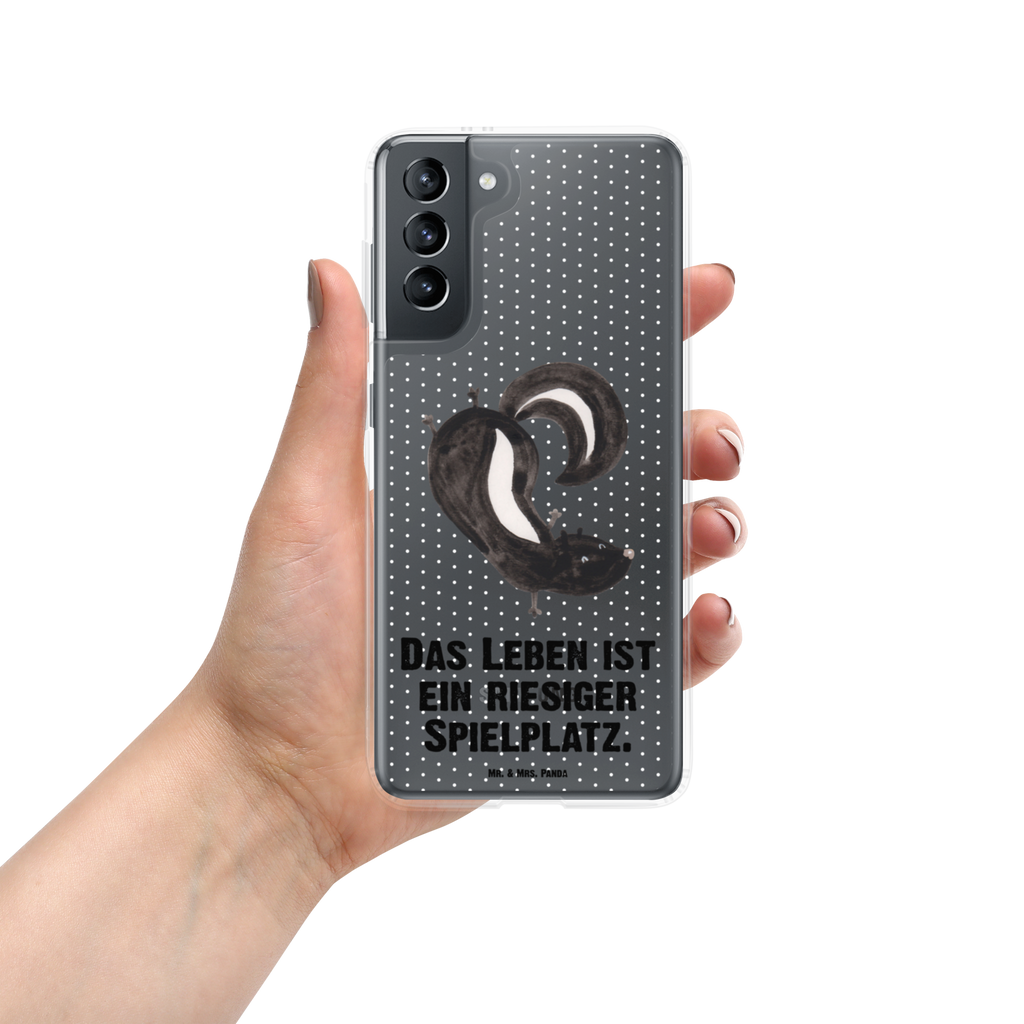 Handyhülle Stinktier Handstand Handyhülle, Handycover, Transparente Handyhülle, Flexible Handyhülle, Handyschutz, Transparent, Durchsichtig, Schutzhülle für Handy, Stilvolle Handyhülle, Robuste Handyhülle, Schutz vor Kratzern, Schützende Handyhülle, Stinktier, Skunk, Wildtier, Raubtier, Stinker, Stinki, Spielplatz, verpielt, Kind