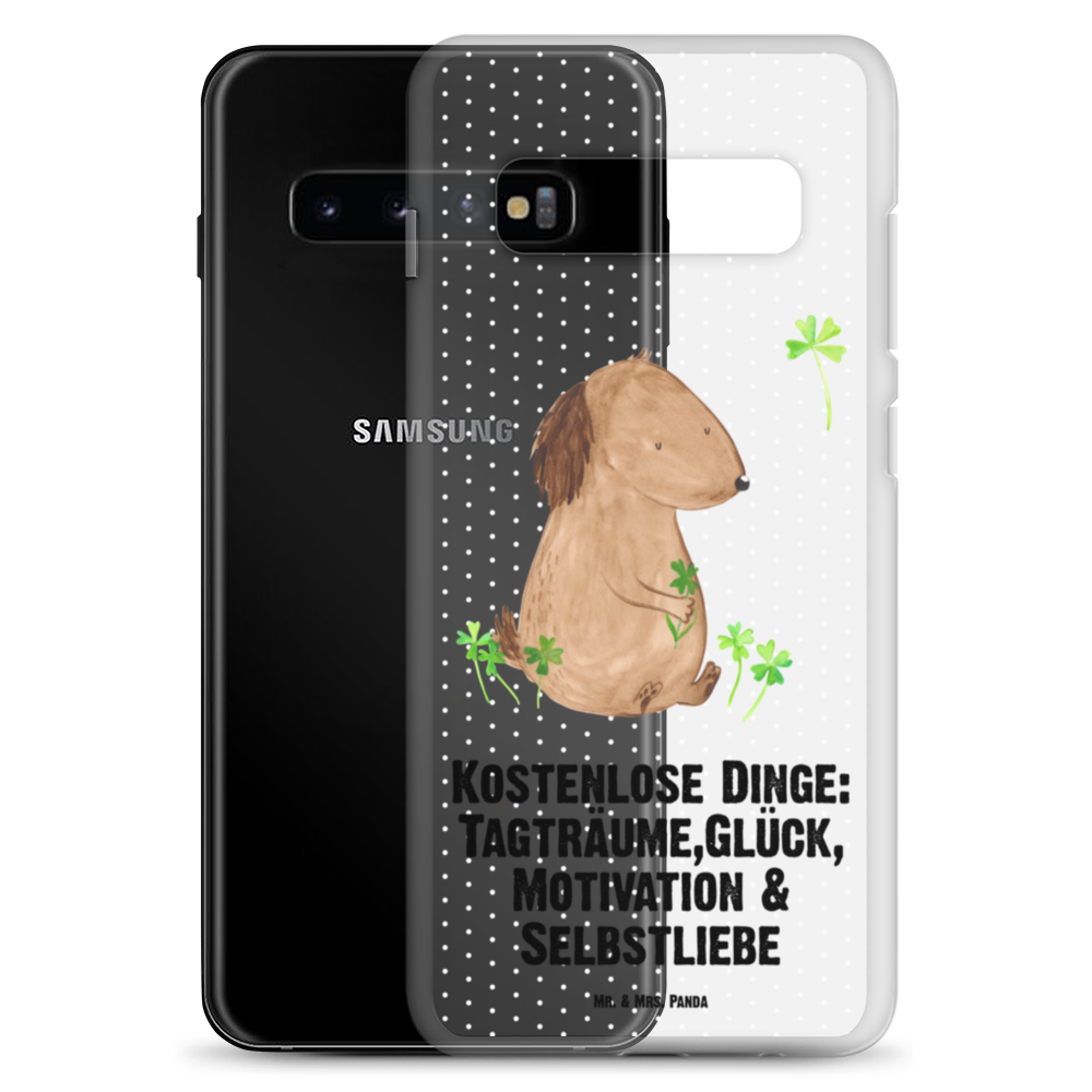 Handyhülle Hund Kleeblatt Handyhülle, Handycover, Transparente Handyhülle, Flexible Handyhülle, Handyschutz, Transparent, Durchsichtig, Schutzhülle für Handy, Stilvolle Handyhülle, Robuste Handyhülle, Schutz vor Kratzern, Schützende Handyhülle, Hund, Hundemotiv, Haustier, Hunderasse, Tierliebhaber, Hundebesitzer, Sprüche, Kleeblatt, Glück, Tagträume, Motivation, Neuanfang, Geschenk, Glücksbringer, Selbstliebe, Achtsamkeit