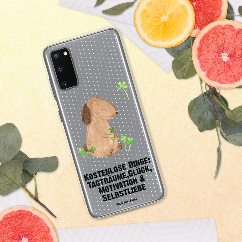 Handyhülle Hund Kleeblatt Handyhülle, Handycover, Transparente Handyhülle, Flexible Handyhülle, Handyschutz, Transparent, Durchsichtig, Schutzhülle für Handy, Stilvolle Handyhülle, Robuste Handyhülle, Schutz vor Kratzern, Schützende Handyhülle, Hund, Hundemotiv, Haustier, Hunderasse, Tierliebhaber, Hundebesitzer, Sprüche, Kleeblatt, Glück, Tagträume, Motivation, Neuanfang, Geschenk, Glücksbringer, Selbstliebe, Achtsamkeit