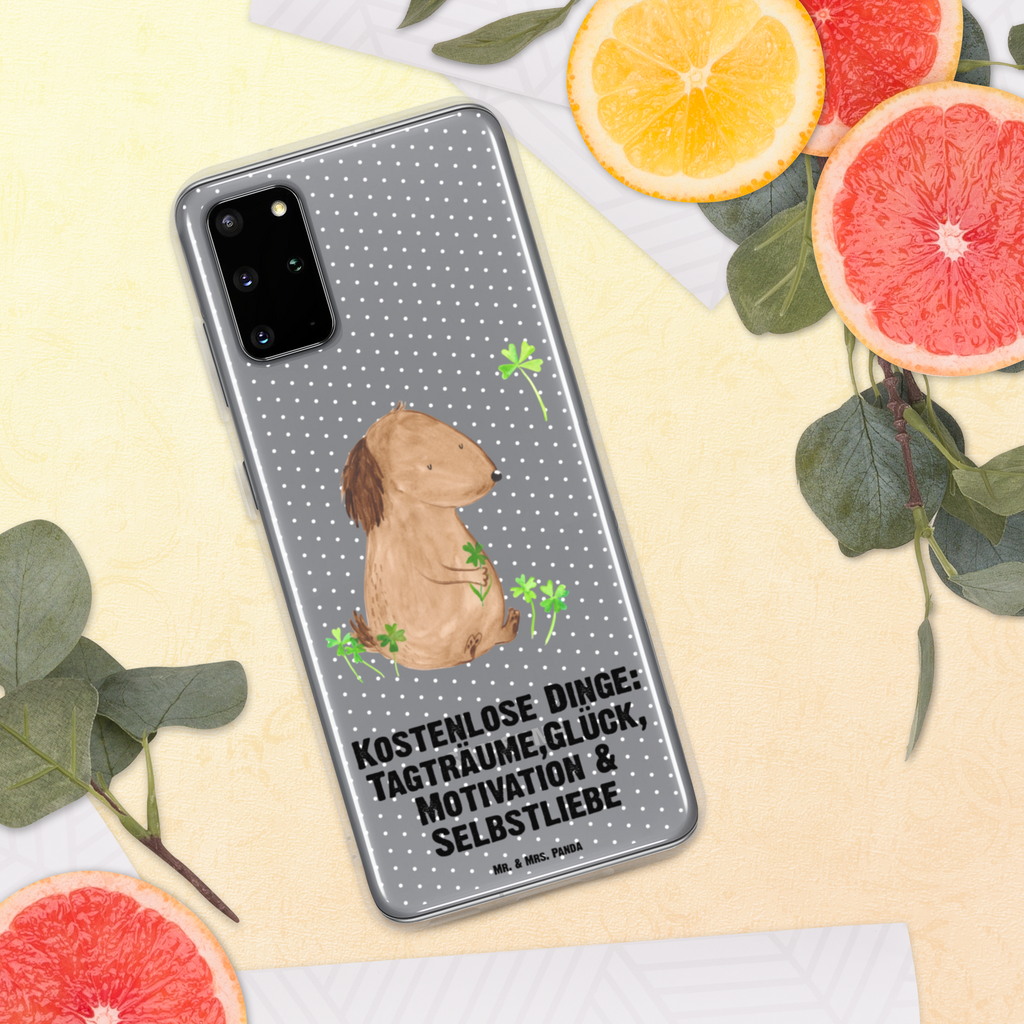 Handyhülle Hund Kleeblatt Handyhülle, Handycover, Transparente Handyhülle, Flexible Handyhülle, Handyschutz, Transparent, Durchsichtig, Schutzhülle für Handy, Stilvolle Handyhülle, Robuste Handyhülle, Schutz vor Kratzern, Schützende Handyhülle, Hund, Hundemotiv, Haustier, Hunderasse, Tierliebhaber, Hundebesitzer, Sprüche, Kleeblatt, Glück, Tagträume, Motivation, Neuanfang, Geschenk, Glücksbringer, Selbstliebe, Achtsamkeit