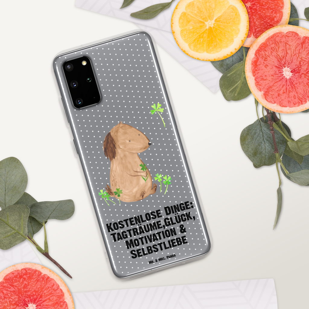 Handyhülle Hund Kleeblatt Handyhülle, Handycover, Transparente Handyhülle, Flexible Handyhülle, Handyschutz, Transparent, Durchsichtig, Schutzhülle für Handy, Stilvolle Handyhülle, Robuste Handyhülle, Schutz vor Kratzern, Schützende Handyhülle, Hund, Hundemotiv, Haustier, Hunderasse, Tierliebhaber, Hundebesitzer, Sprüche, Kleeblatt, Glück, Tagträume, Motivation, Neuanfang, Geschenk, Glücksbringer, Selbstliebe, Achtsamkeit
