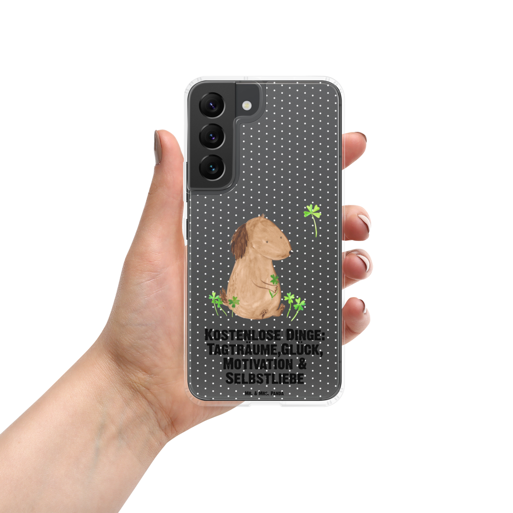 Handyhülle Hund Kleeblatt Handyhülle, Handycover, Transparente Handyhülle, Flexible Handyhülle, Handyschutz, Transparent, Durchsichtig, Schutzhülle für Handy, Stilvolle Handyhülle, Robuste Handyhülle, Schutz vor Kratzern, Schützende Handyhülle, Hund, Hundemotiv, Haustier, Hunderasse, Tierliebhaber, Hundebesitzer, Sprüche, Kleeblatt, Glück, Tagträume, Motivation, Neuanfang, Geschenk, Glücksbringer, Selbstliebe, Achtsamkeit