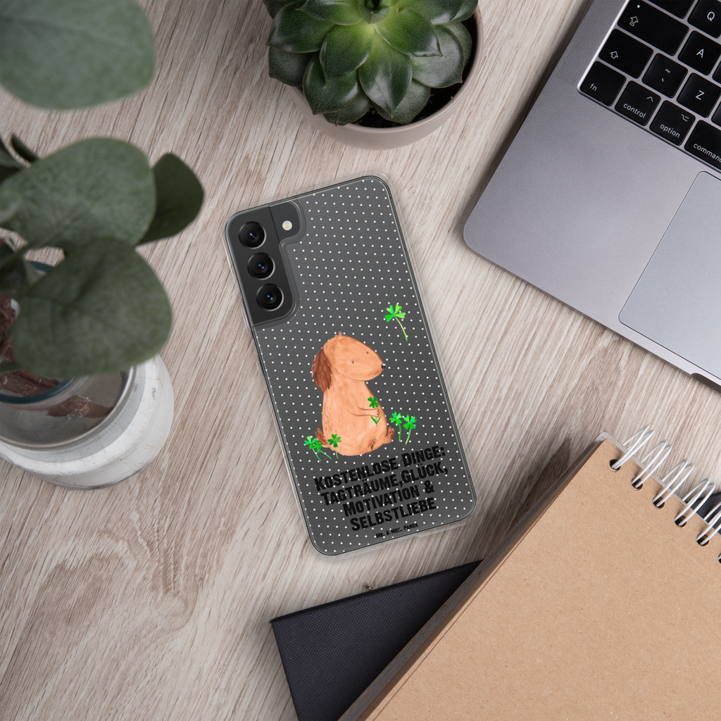 Handyhülle Hund Kleeblatt Handyhülle, Handycover, Transparente Handyhülle, Flexible Handyhülle, Handyschutz, Transparent, Durchsichtig, Schutzhülle für Handy, Stilvolle Handyhülle, Robuste Handyhülle, Schutz vor Kratzern, Schützende Handyhülle, Hund, Hundemotiv, Haustier, Hunderasse, Tierliebhaber, Hundebesitzer, Sprüche, Kleeblatt, Glück, Tagträume, Motivation, Neuanfang, Geschenk, Glücksbringer, Selbstliebe, Achtsamkeit