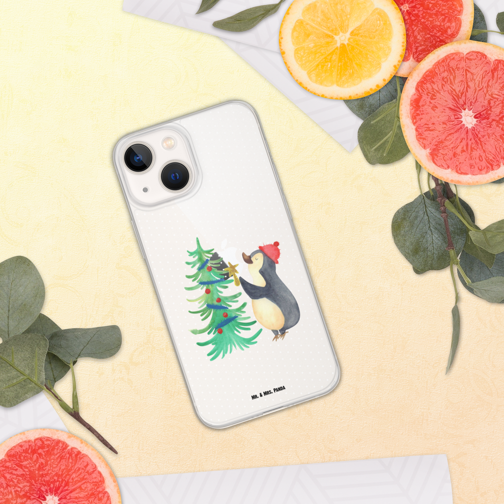 Handyhülle Pinguin Weihnachtsbaum Handyhülle, Handycover, Transparente Handyhülle, Flexible Handyhülle, Handyschutz, Transparent, Durchsichtig, Schutzhülle für Handy, Stilvolle Handyhülle, Robuste Handyhülle, Schutz vor Kratzern, Schützende Handyhülle, Winter, Weihnachten, Weihnachtsdeko, Nikolaus, Advent, Heiligabend, Wintermotiv, Pinguin