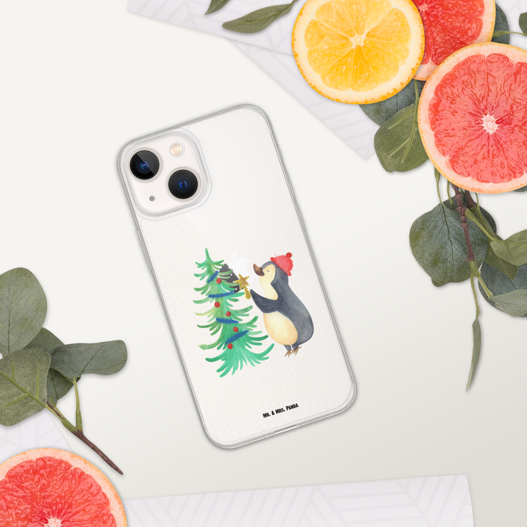 Handyhülle Pinguin Weihnachtsbaum Handyhülle, Handycover, Transparente Handyhülle, Flexible Handyhülle, Handyschutz, Transparent, Durchsichtig, Schutzhülle für Handy, Stilvolle Handyhülle, Robuste Handyhülle, Schutz vor Kratzern, Schützende Handyhülle, Winter, Weihnachten, Weihnachtsdeko, Nikolaus, Advent, Heiligabend, Wintermotiv, Pinguin