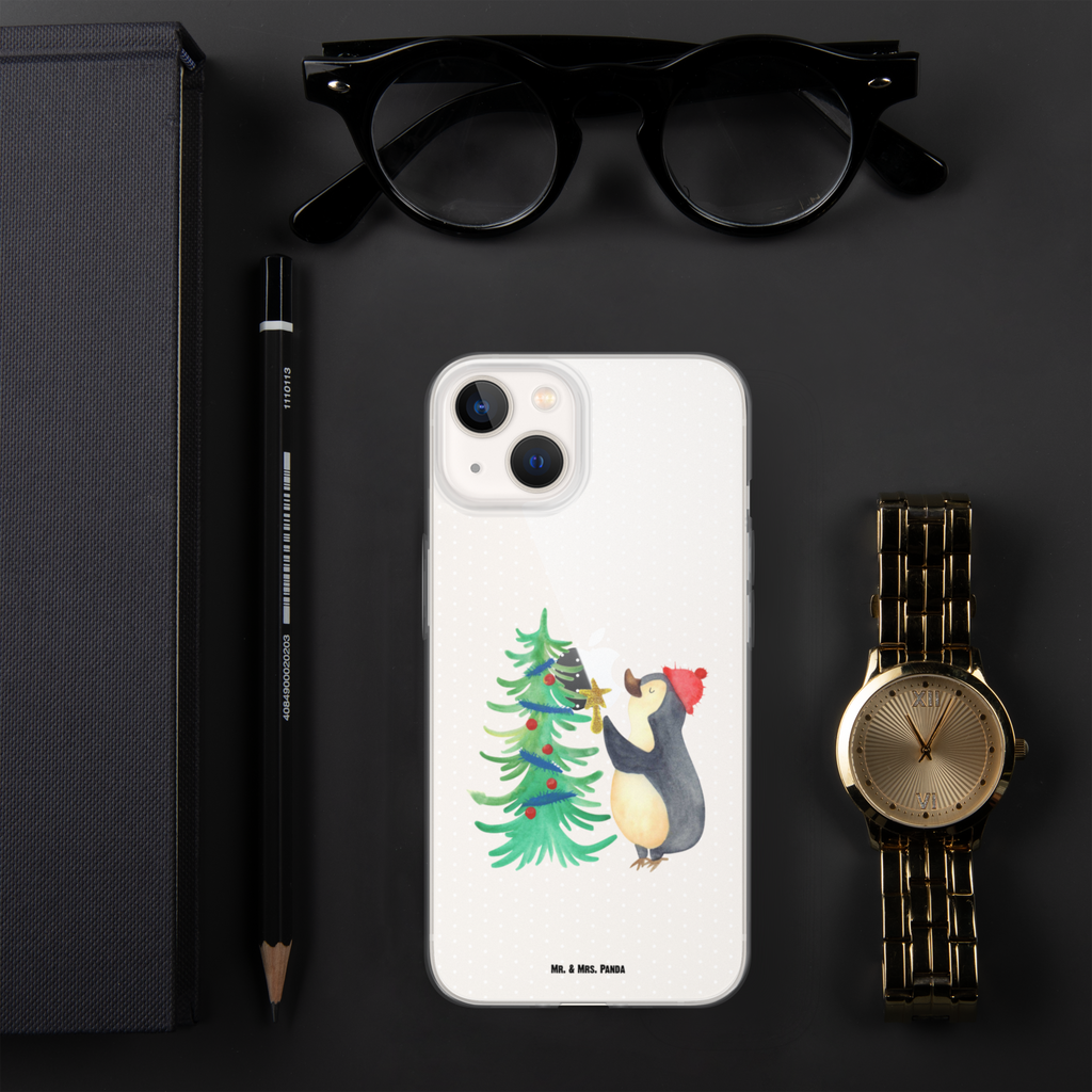 Handyhülle Pinguin Weihnachtsbaum Handyhülle, Handycover, Transparente Handyhülle, Flexible Handyhülle, Handyschutz, Transparent, Durchsichtig, Schutzhülle für Handy, Stilvolle Handyhülle, Robuste Handyhülle, Schutz vor Kratzern, Schützende Handyhülle, Winter, Weihnachten, Weihnachtsdeko, Nikolaus, Advent, Heiligabend, Wintermotiv, Pinguin