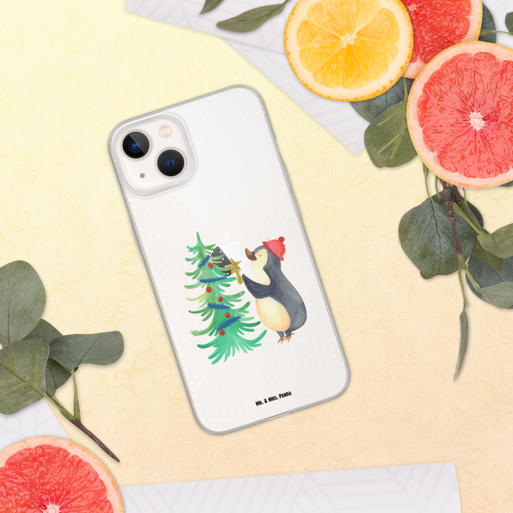 Handyhülle Pinguin Weihnachtsbaum Handyhülle, Handycover, Transparente Handyhülle, Flexible Handyhülle, Handyschutz, Transparent, Durchsichtig, Schutzhülle für Handy, Stilvolle Handyhülle, Robuste Handyhülle, Schutz vor Kratzern, Schützende Handyhülle, Winter, Weihnachten, Weihnachtsdeko, Nikolaus, Advent, Heiligabend, Wintermotiv, Pinguin