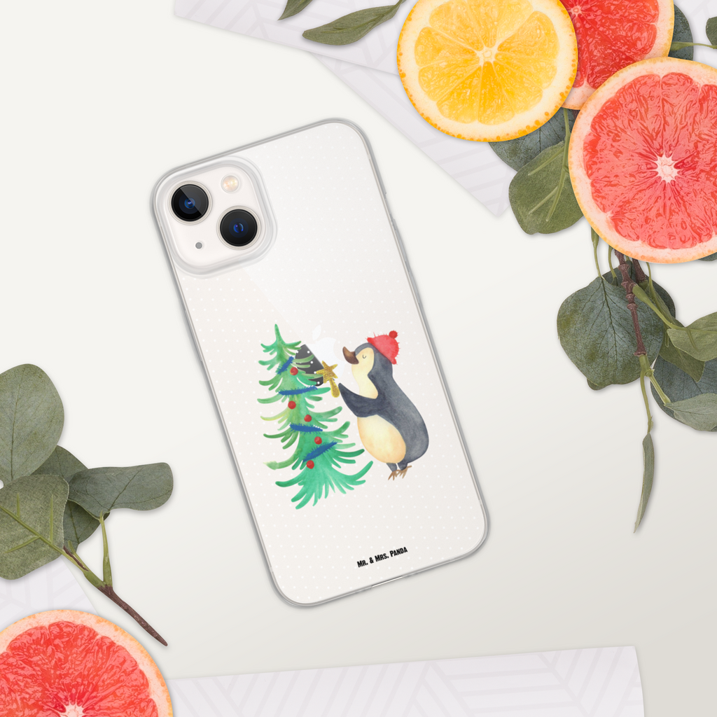 Handyhülle Pinguin Weihnachtsbaum Handyhülle, Handycover, Transparente Handyhülle, Flexible Handyhülle, Handyschutz, Transparent, Durchsichtig, Schutzhülle für Handy, Stilvolle Handyhülle, Robuste Handyhülle, Schutz vor Kratzern, Schützende Handyhülle, Winter, Weihnachten, Weihnachtsdeko, Nikolaus, Advent, Heiligabend, Wintermotiv, Pinguin