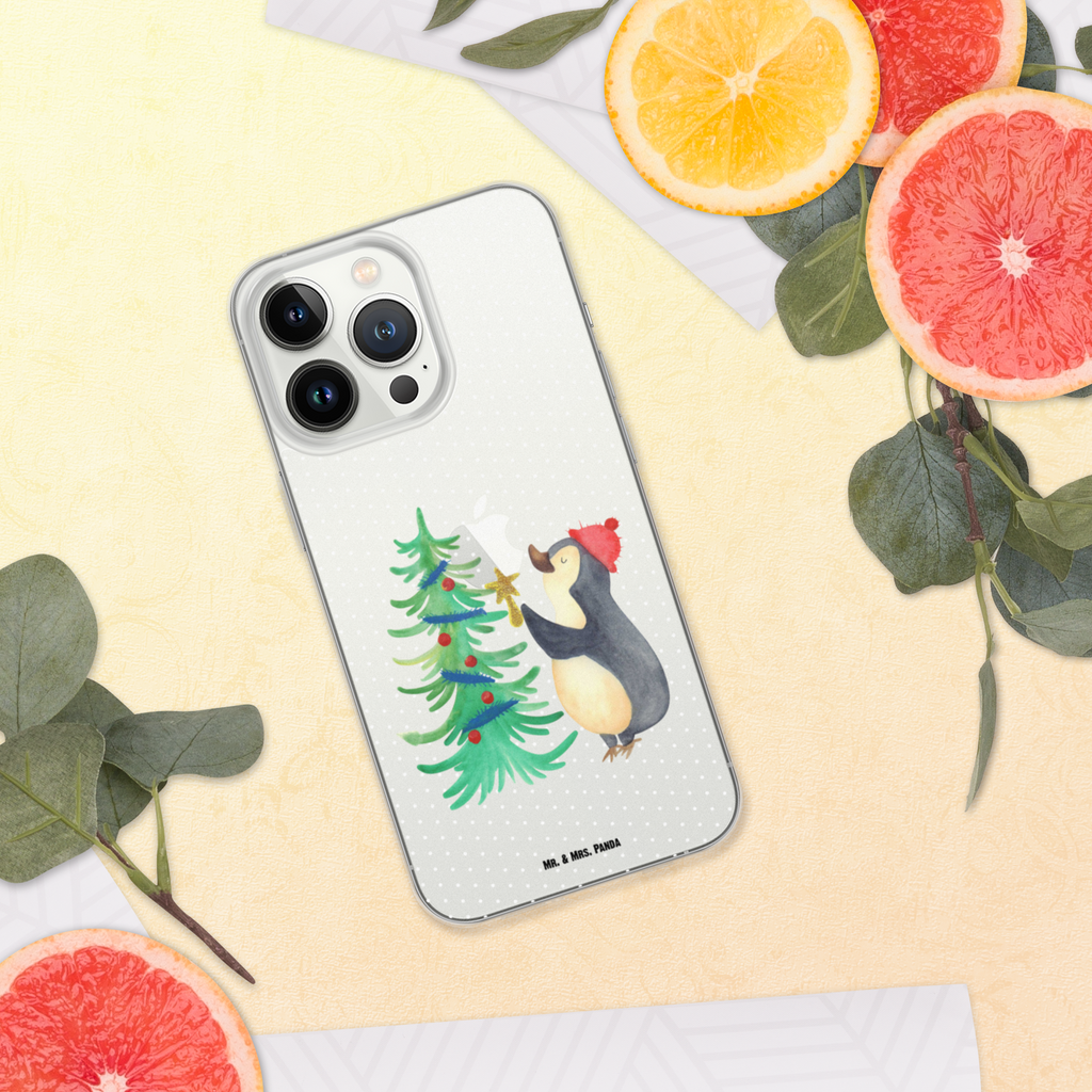 Handyhülle Pinguin Weihnachtsbaum Handyhülle, Handycover, Transparente Handyhülle, Flexible Handyhülle, Handyschutz, Transparent, Durchsichtig, Schutzhülle für Handy, Stilvolle Handyhülle, Robuste Handyhülle, Schutz vor Kratzern, Schützende Handyhülle, Winter, Weihnachten, Weihnachtsdeko, Nikolaus, Advent, Heiligabend, Wintermotiv, Pinguin