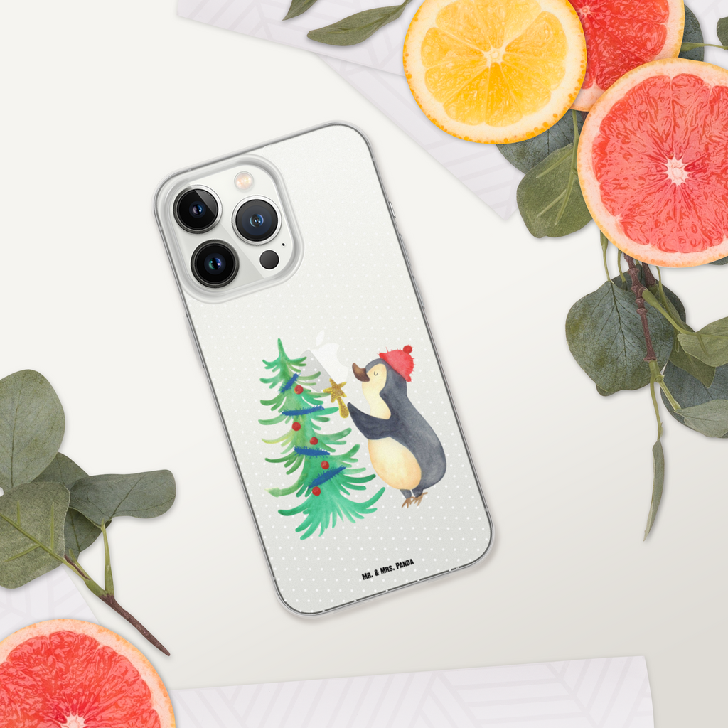 Handyhülle Pinguin Weihnachtsbaum Handyhülle, Handycover, Transparente Handyhülle, Flexible Handyhülle, Handyschutz, Transparent, Durchsichtig, Schutzhülle für Handy, Stilvolle Handyhülle, Robuste Handyhülle, Schutz vor Kratzern, Schützende Handyhülle, Winter, Weihnachten, Weihnachtsdeko, Nikolaus, Advent, Heiligabend, Wintermotiv, Pinguin