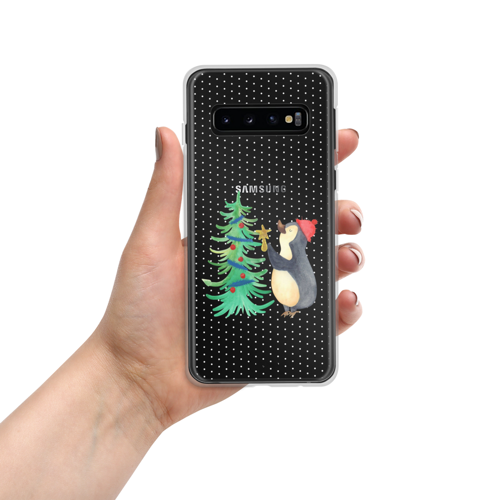 Handyhülle Pinguin Weihnachtsbaum Handyhülle, Handycover, Transparente Handyhülle, Flexible Handyhülle, Handyschutz, Transparent, Durchsichtig, Schutzhülle für Handy, Stilvolle Handyhülle, Robuste Handyhülle, Schutz vor Kratzern, Schützende Handyhülle, Winter, Weihnachten, Weihnachtsdeko, Nikolaus, Advent, Heiligabend, Wintermotiv, Pinguin