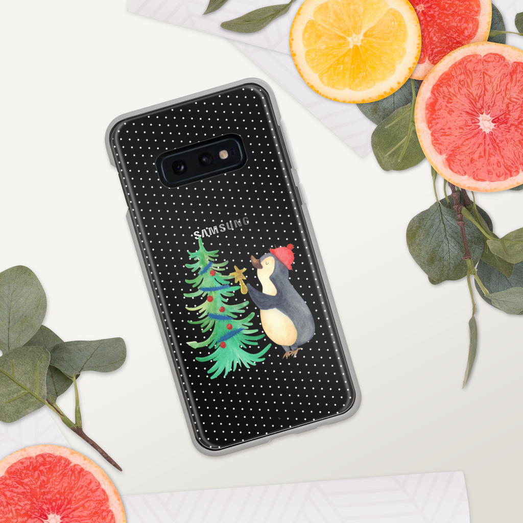 Handyhülle Pinguin Weihnachtsbaum Handyhülle, Handycover, Transparente Handyhülle, Flexible Handyhülle, Handyschutz, Transparent, Durchsichtig, Schutzhülle für Handy, Stilvolle Handyhülle, Robuste Handyhülle, Schutz vor Kratzern, Schützende Handyhülle, Winter, Weihnachten, Weihnachtsdeko, Nikolaus, Advent, Heiligabend, Wintermotiv, Pinguin