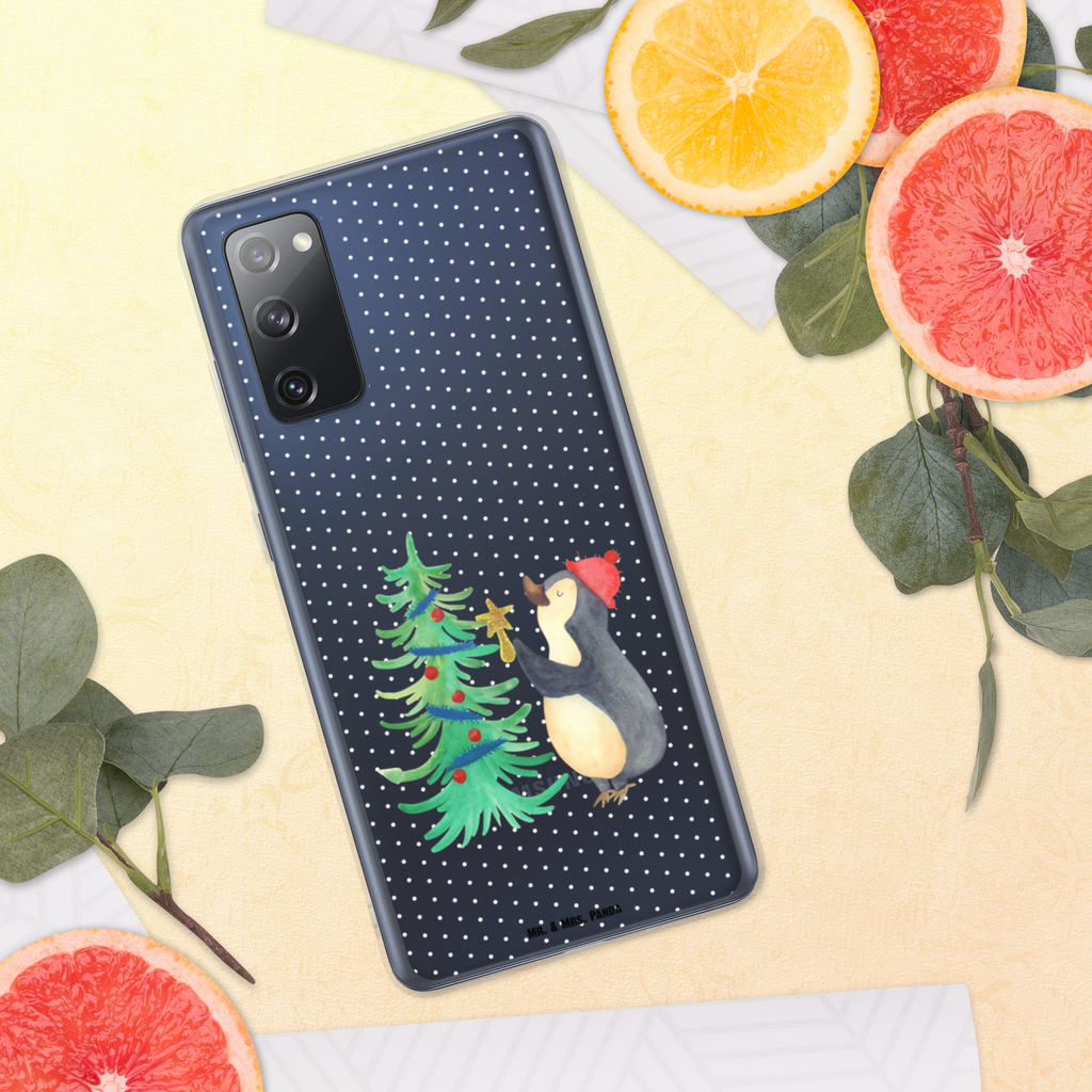 Handyhülle Pinguin Weihnachtsbaum Handyhülle, Handycover, Transparente Handyhülle, Flexible Handyhülle, Handyschutz, Transparent, Durchsichtig, Schutzhülle für Handy, Stilvolle Handyhülle, Robuste Handyhülle, Schutz vor Kratzern, Schützende Handyhülle, Winter, Weihnachten, Weihnachtsdeko, Nikolaus, Advent, Heiligabend, Wintermotiv, Pinguin