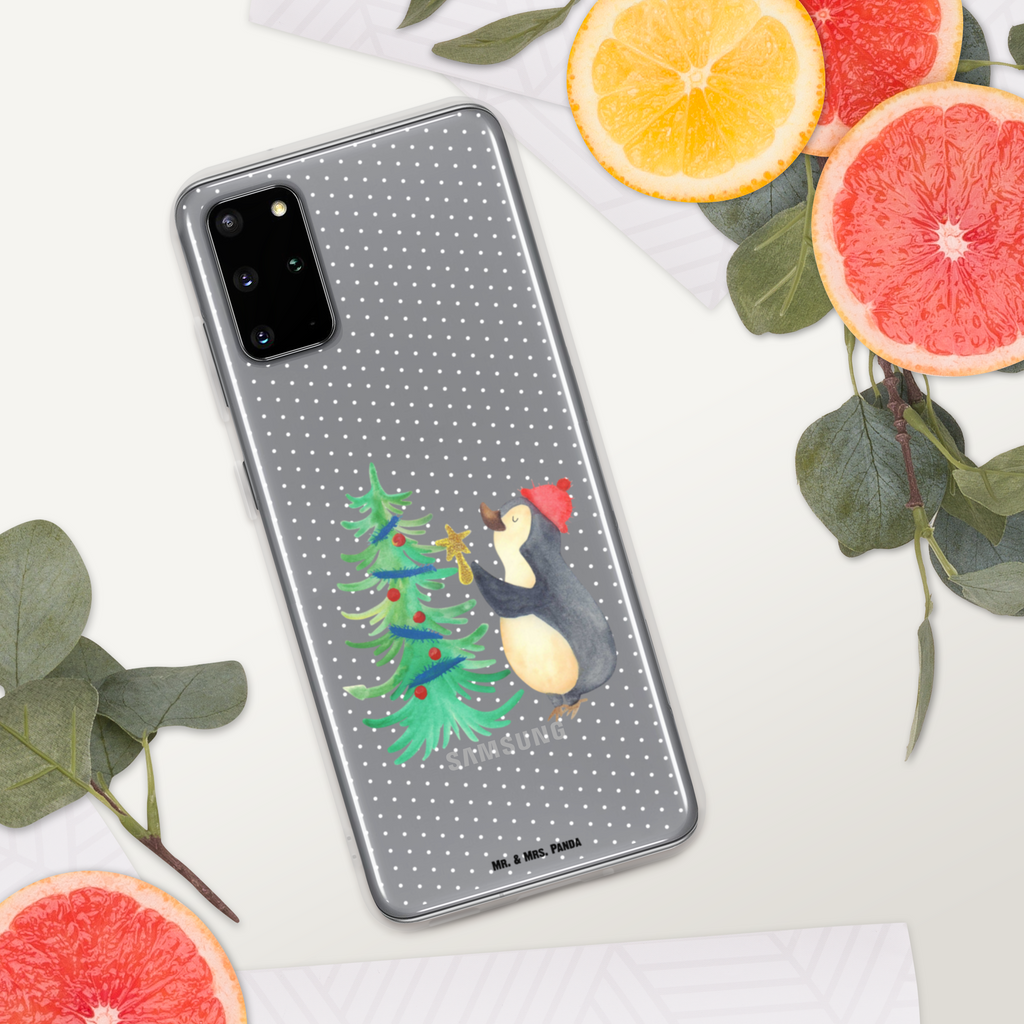 Handyhülle Pinguin Weihnachtsbaum Handyhülle, Handycover, Transparente Handyhülle, Flexible Handyhülle, Handyschutz, Transparent, Durchsichtig, Schutzhülle für Handy, Stilvolle Handyhülle, Robuste Handyhülle, Schutz vor Kratzern, Schützende Handyhülle, Winter, Weihnachten, Weihnachtsdeko, Nikolaus, Advent, Heiligabend, Wintermotiv, Pinguin