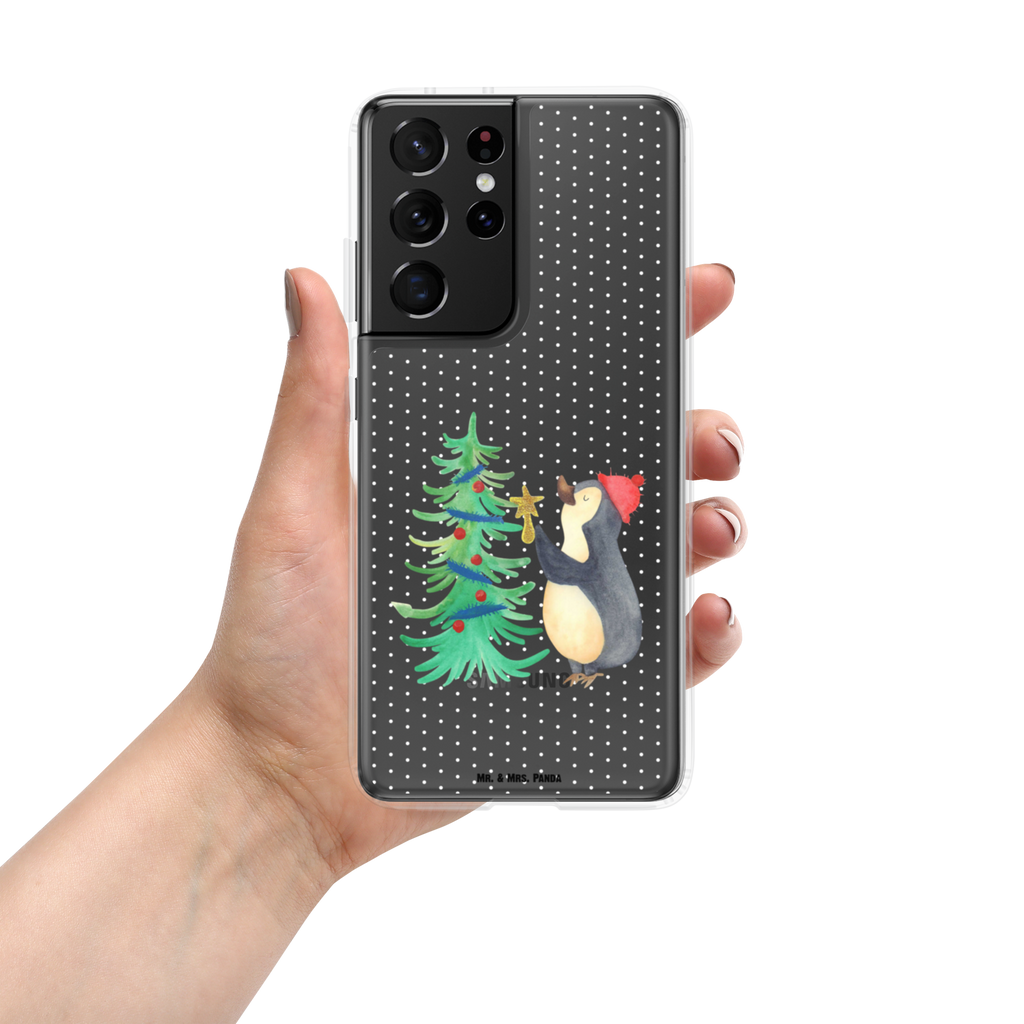 Handyhülle Pinguin Weihnachtsbaum Handyhülle, Handycover, Transparente Handyhülle, Flexible Handyhülle, Handyschutz, Transparent, Durchsichtig, Schutzhülle für Handy, Stilvolle Handyhülle, Robuste Handyhülle, Schutz vor Kratzern, Schützende Handyhülle, Winter, Weihnachten, Weihnachtsdeko, Nikolaus, Advent, Heiligabend, Wintermotiv, Pinguin