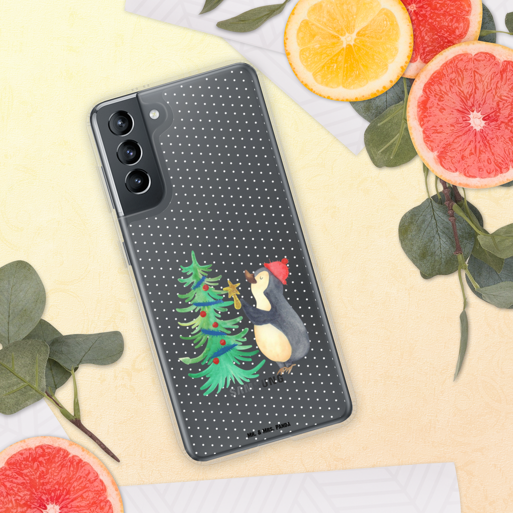 Handyhülle Pinguin Weihnachtsbaum Handyhülle, Handycover, Transparente Handyhülle, Flexible Handyhülle, Handyschutz, Transparent, Durchsichtig, Schutzhülle für Handy, Stilvolle Handyhülle, Robuste Handyhülle, Schutz vor Kratzern, Schützende Handyhülle, Winter, Weihnachten, Weihnachtsdeko, Nikolaus, Advent, Heiligabend, Wintermotiv, Pinguin
