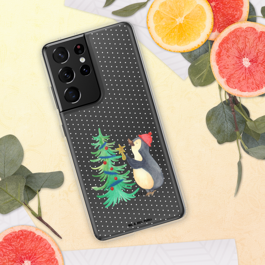 Handyhülle Pinguin Weihnachtsbaum Handyhülle, Handycover, Transparente Handyhülle, Flexible Handyhülle, Handyschutz, Transparent, Durchsichtig, Schutzhülle für Handy, Stilvolle Handyhülle, Robuste Handyhülle, Schutz vor Kratzern, Schützende Handyhülle, Winter, Weihnachten, Weihnachtsdeko, Nikolaus, Advent, Heiligabend, Wintermotiv, Pinguin