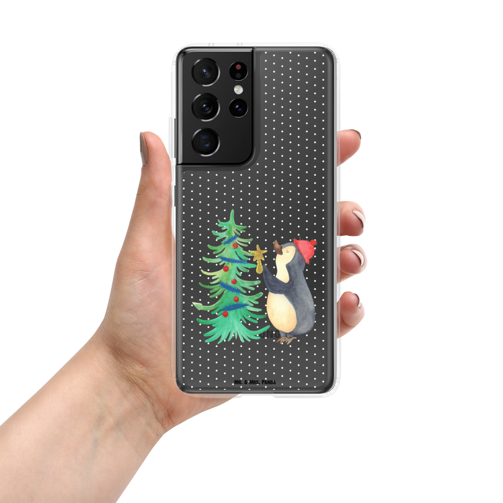 Handyhülle Pinguin Weihnachtsbaum Handyhülle, Handycover, Transparente Handyhülle, Flexible Handyhülle, Handyschutz, Transparent, Durchsichtig, Schutzhülle für Handy, Stilvolle Handyhülle, Robuste Handyhülle, Schutz vor Kratzern, Schützende Handyhülle, Winter, Weihnachten, Weihnachtsdeko, Nikolaus, Advent, Heiligabend, Wintermotiv, Pinguin