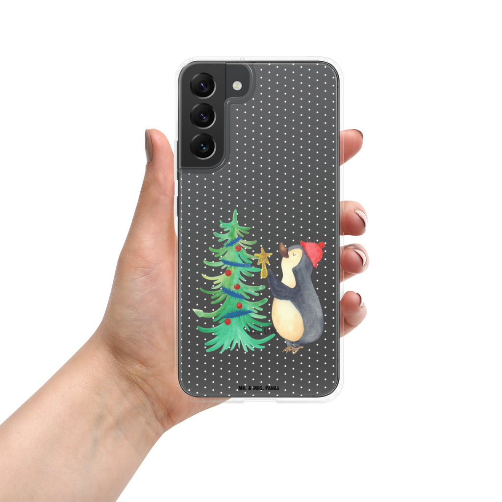 Handyhülle Pinguin Weihnachtsbaum Handyhülle, Handycover, Transparente Handyhülle, Flexible Handyhülle, Handyschutz, Transparent, Durchsichtig, Schutzhülle für Handy, Stilvolle Handyhülle, Robuste Handyhülle, Schutz vor Kratzern, Schützende Handyhülle, Winter, Weihnachten, Weihnachtsdeko, Nikolaus, Advent, Heiligabend, Wintermotiv, Pinguin