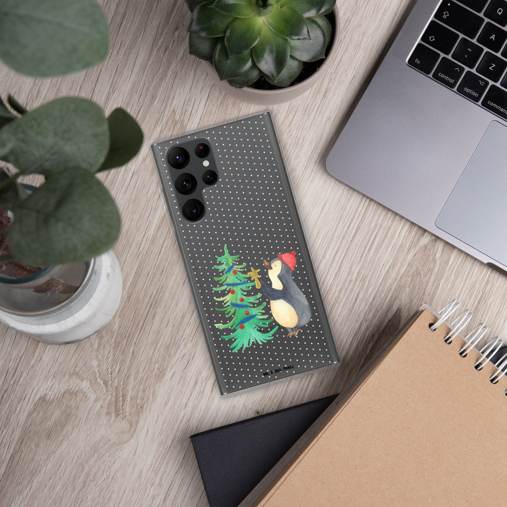 Handyhülle Pinguin Weihnachtsbaum Handyhülle, Handycover, Transparente Handyhülle, Flexible Handyhülle, Handyschutz, Transparent, Durchsichtig, Schutzhülle für Handy, Stilvolle Handyhülle, Robuste Handyhülle, Schutz vor Kratzern, Schützende Handyhülle, Winter, Weihnachten, Weihnachtsdeko, Nikolaus, Advent, Heiligabend, Wintermotiv, Pinguin