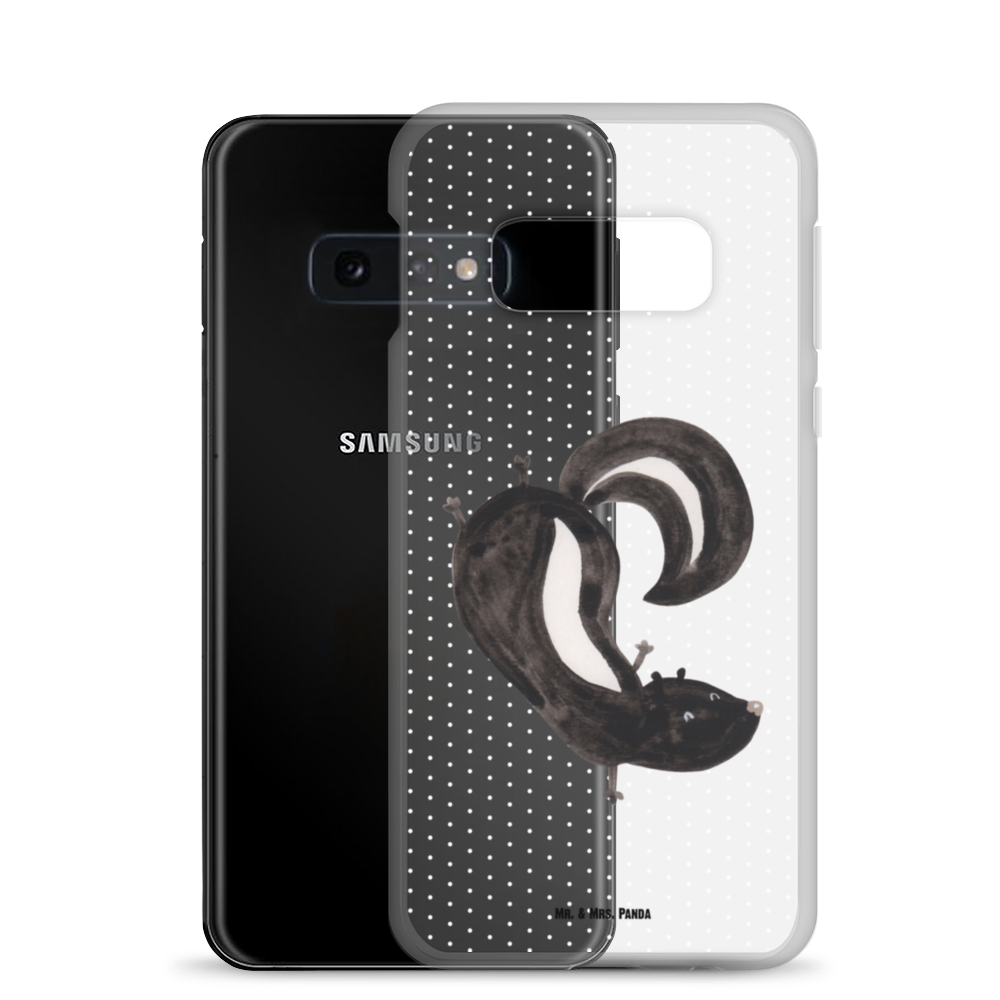 Handyhülle Stinktier Handstand Handyhülle, Handycover, Transparente Handyhülle, Flexible Handyhülle, Handyschutz, Transparent, Durchsichtig, Schutzhülle für Handy, Stilvolle Handyhülle, Robuste Handyhülle, Schutz vor Kratzern, Schützende Handyhülle, Stinktier, Skunk, Wildtier, Raubtier, Stinker, Stinki, Spielplatz, verpielt, Kind