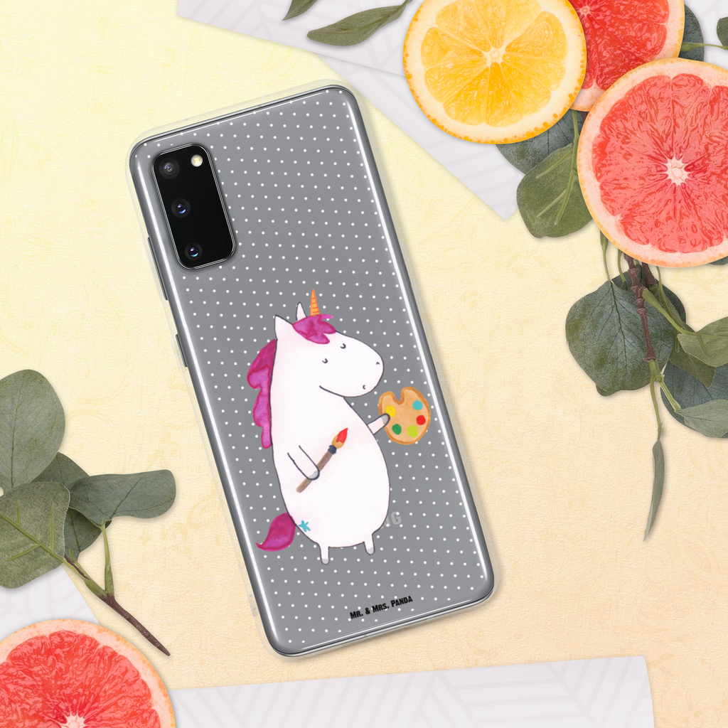 Handyhülle Einhorn Künstler Handyhülle, Handycover, Transparente Handyhülle, Flexible Handyhülle, Handyschutz, Transparent, Durchsichtig, Schutzhülle für Handy, Stilvolle Handyhülle, Robuste Handyhülle, Schutz vor Kratzern, Schützende Handyhülle, Einhorn, Einhörner, Einhorn Deko, Pegasus, Unicorn, Englisch, Künstler, Artist, Malen, Zeichnen, Welt, Farbe, Stift, Pinsel, Geschenk, Maler