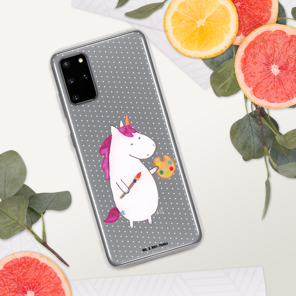 Handyhülle Einhorn Künstler Handyhülle, Handycover, Transparente Handyhülle, Flexible Handyhülle, Handyschutz, Transparent, Durchsichtig, Schutzhülle für Handy, Stilvolle Handyhülle, Robuste Handyhülle, Schutz vor Kratzern, Schützende Handyhülle, Einhorn, Einhörner, Einhorn Deko, Pegasus, Unicorn, Englisch, Künstler, Artist, Malen, Zeichnen, Welt, Farbe, Stift, Pinsel, Geschenk, Maler