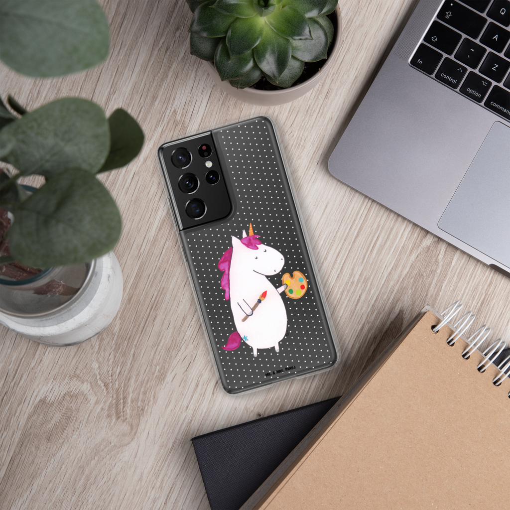 Handyhülle Einhorn Künstler Handyhülle, Handycover, Transparente Handyhülle, Flexible Handyhülle, Handyschutz, Transparent, Durchsichtig, Schutzhülle für Handy, Stilvolle Handyhülle, Robuste Handyhülle, Schutz vor Kratzern, Schützende Handyhülle, Einhorn, Einhörner, Einhorn Deko, Pegasus, Unicorn, Englisch, Künstler, Artist, Malen, Zeichnen, Welt, Farbe, Stift, Pinsel, Geschenk, Maler