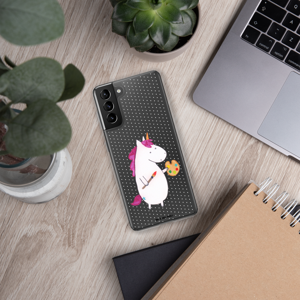 Handyhülle Einhorn Künstler Handyhülle, Handycover, Transparente Handyhülle, Flexible Handyhülle, Handyschutz, Transparent, Durchsichtig, Schutzhülle für Handy, Stilvolle Handyhülle, Robuste Handyhülle, Schutz vor Kratzern, Schützende Handyhülle, Einhorn, Einhörner, Einhorn Deko, Pegasus, Unicorn, Englisch, Künstler, Artist, Malen, Zeichnen, Welt, Farbe, Stift, Pinsel, Geschenk, Maler