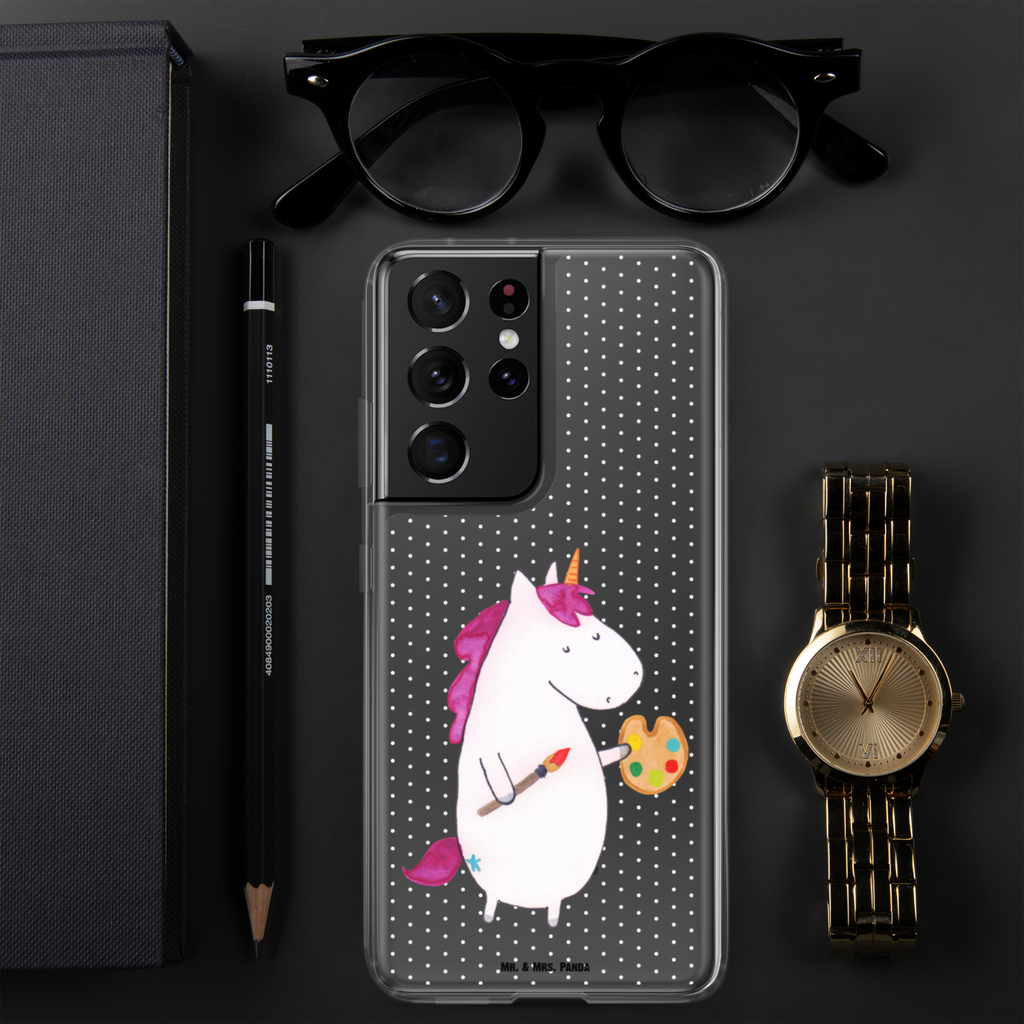 Handyhülle Einhorn Künstler Handyhülle, Handycover, Transparente Handyhülle, Flexible Handyhülle, Handyschutz, Transparent, Durchsichtig, Schutzhülle für Handy, Stilvolle Handyhülle, Robuste Handyhülle, Schutz vor Kratzern, Schützende Handyhülle, Einhorn, Einhörner, Einhorn Deko, Pegasus, Unicorn, Englisch, Künstler, Artist, Malen, Zeichnen, Welt, Farbe, Stift, Pinsel, Geschenk, Maler