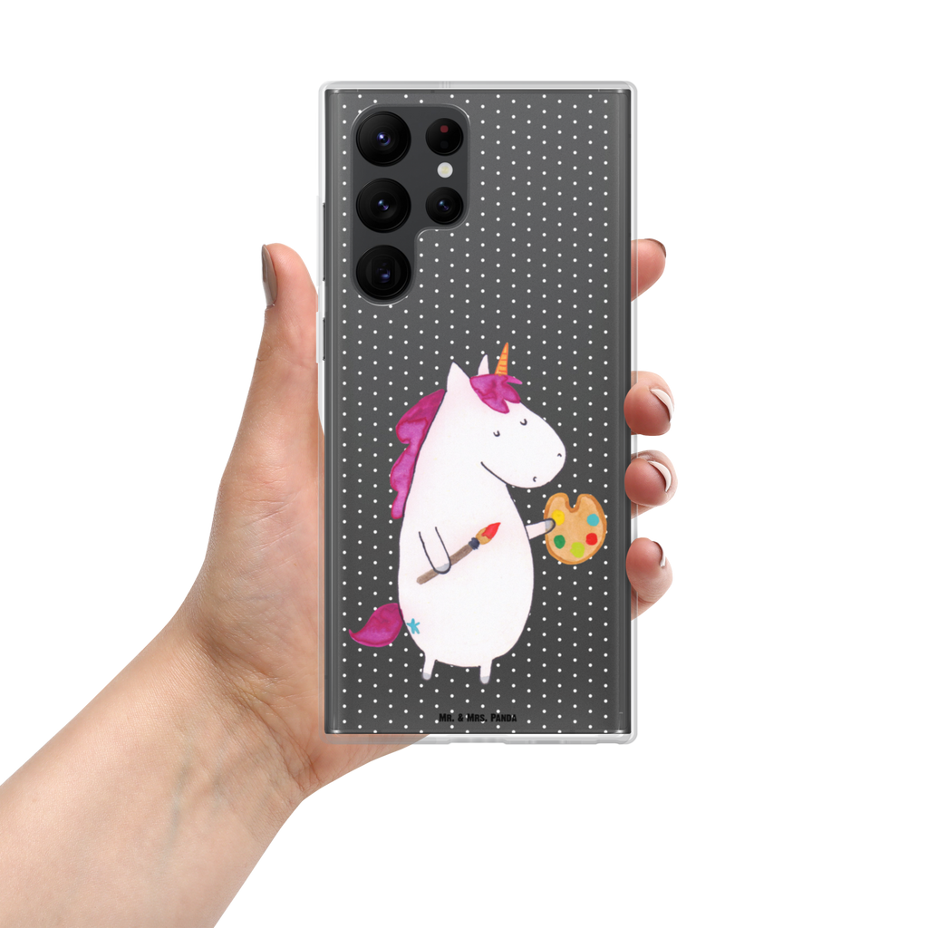Handyhülle Einhorn Künstler Handyhülle, Handycover, Transparente Handyhülle, Flexible Handyhülle, Handyschutz, Transparent, Durchsichtig, Schutzhülle für Handy, Stilvolle Handyhülle, Robuste Handyhülle, Schutz vor Kratzern, Schützende Handyhülle, Einhorn, Einhörner, Einhorn Deko, Pegasus, Unicorn, Englisch, Künstler, Artist, Malen, Zeichnen, Welt, Farbe, Stift, Pinsel, Geschenk, Maler