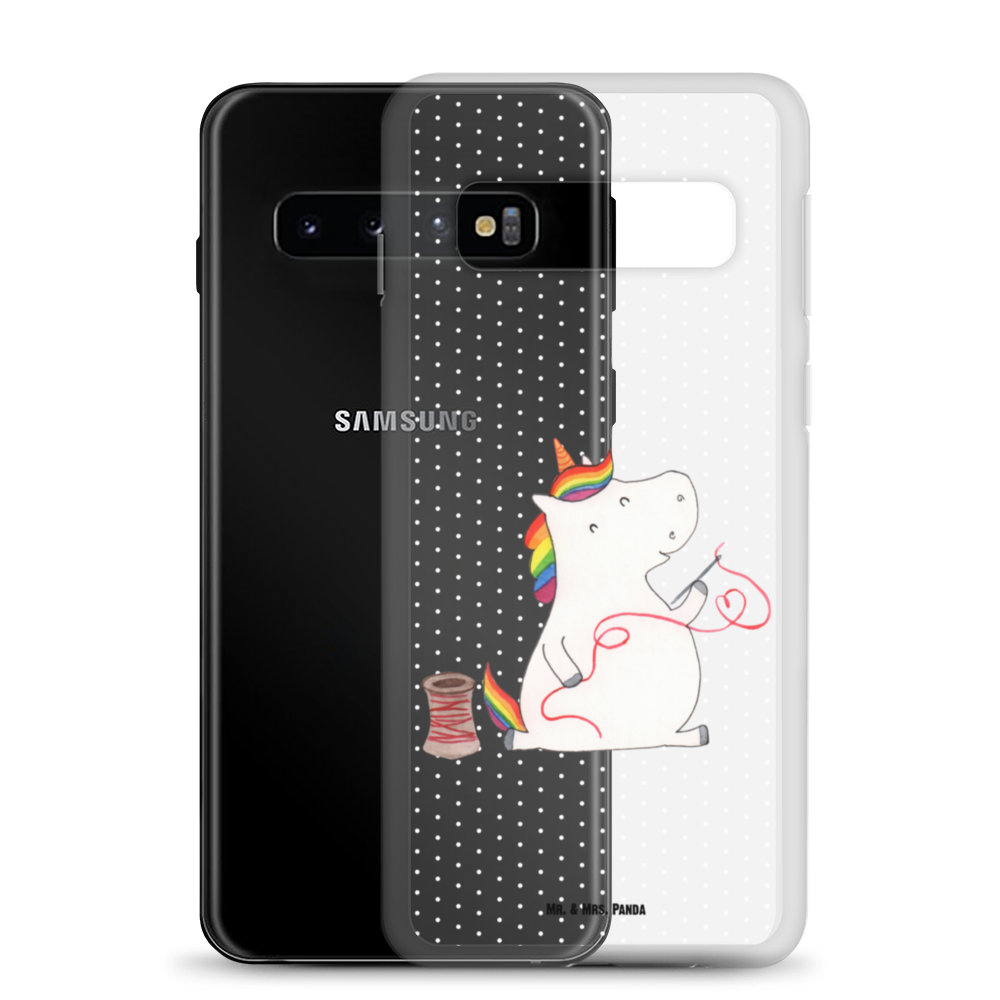 Handyhülle Einhorn Näherin Handyhülle, Handycover, Transparente Handyhülle, Flexible Handyhülle, Handyschutz, Transparent, Durchsichtig, Schutzhülle für Handy, Stilvolle Handyhülle, Robuste Handyhülle, Schutz vor Kratzern, Schützende Handyhülle, Einhorn, Einhörner, Einhorn Deko, Pegasus, Unicorn, Näherin, nähen, Mädchen, Freundin, Häkeln, Stricken, basteln, Nähzimmer
