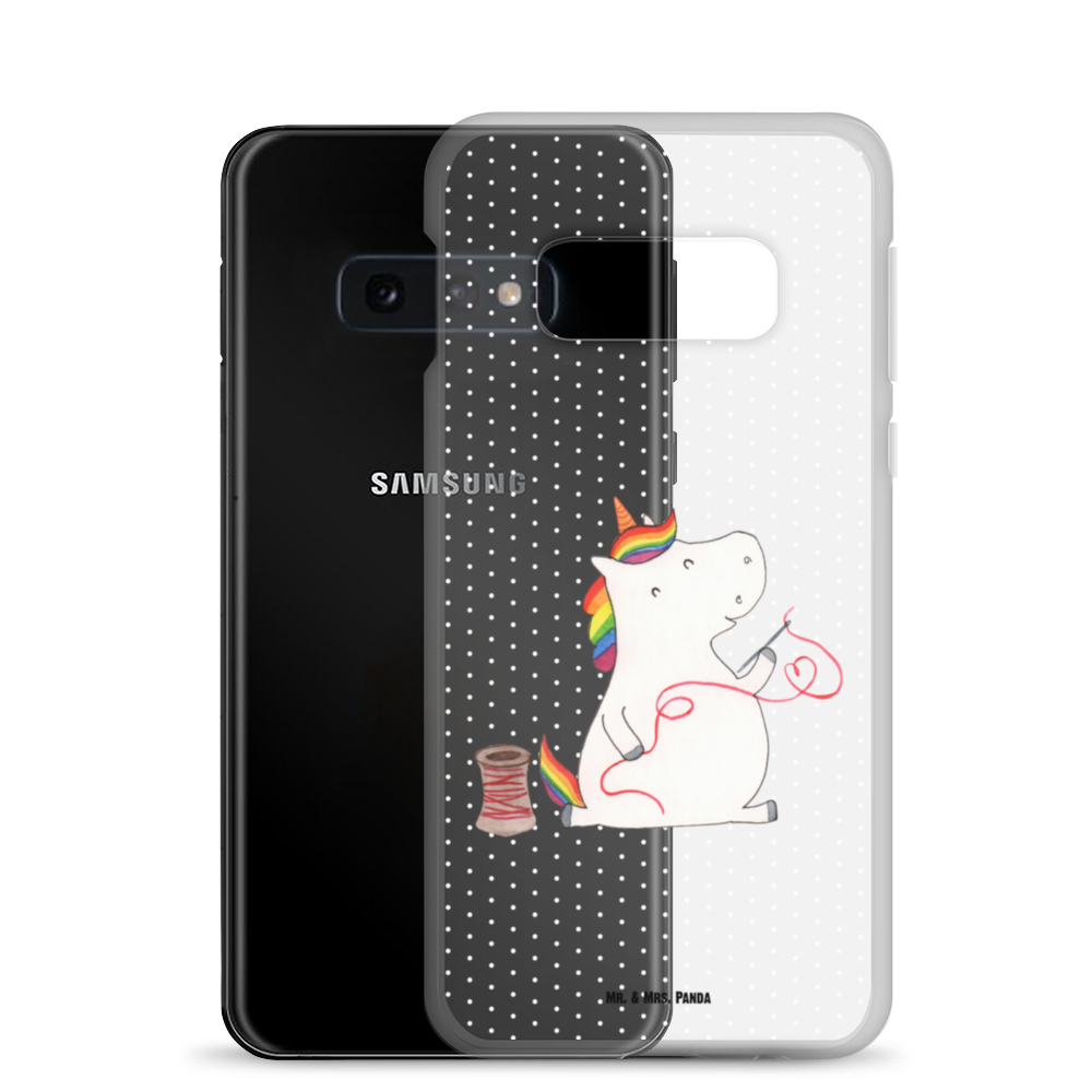 Handyhülle Einhorn Näherin Handyhülle, Handycover, Transparente Handyhülle, Flexible Handyhülle, Handyschutz, Transparent, Durchsichtig, Schutzhülle für Handy, Stilvolle Handyhülle, Robuste Handyhülle, Schutz vor Kratzern, Schützende Handyhülle, Einhorn, Einhörner, Einhorn Deko, Pegasus, Unicorn, Näherin, nähen, Mädchen, Freundin, Häkeln, Stricken, basteln, Nähzimmer