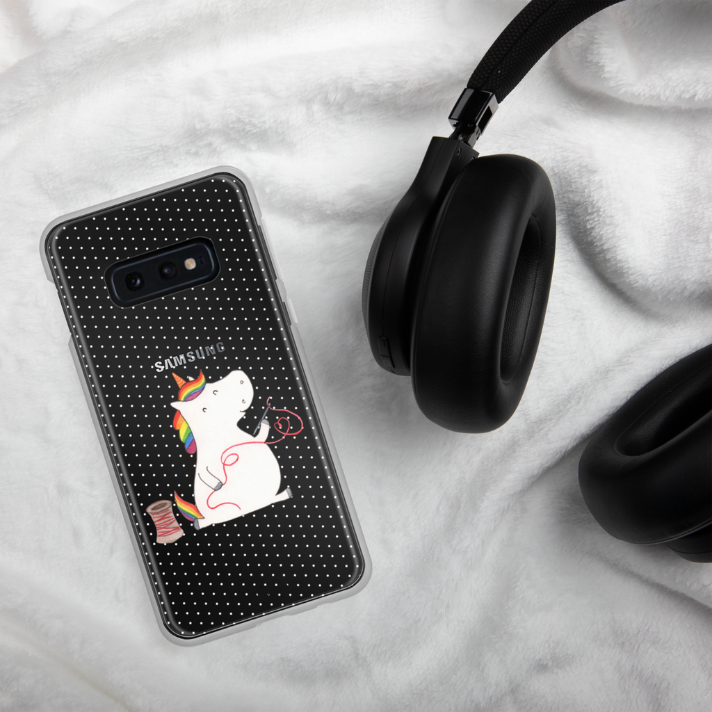 Handyhülle Einhorn Näherin Handyhülle, Handycover, Transparente Handyhülle, Flexible Handyhülle, Handyschutz, Transparent, Durchsichtig, Schutzhülle für Handy, Stilvolle Handyhülle, Robuste Handyhülle, Schutz vor Kratzern, Schützende Handyhülle, Einhorn, Einhörner, Einhorn Deko, Pegasus, Unicorn, Näherin, nähen, Mädchen, Freundin, Häkeln, Stricken, basteln, Nähzimmer