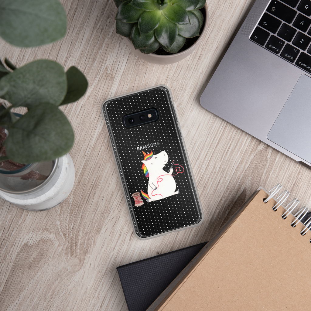 Handyhülle Einhorn Näherin Handyhülle, Handycover, Transparente Handyhülle, Flexible Handyhülle, Handyschutz, Transparent, Durchsichtig, Schutzhülle für Handy, Stilvolle Handyhülle, Robuste Handyhülle, Schutz vor Kratzern, Schützende Handyhülle, Einhorn, Einhörner, Einhorn Deko, Pegasus, Unicorn, Näherin, nähen, Mädchen, Freundin, Häkeln, Stricken, basteln, Nähzimmer